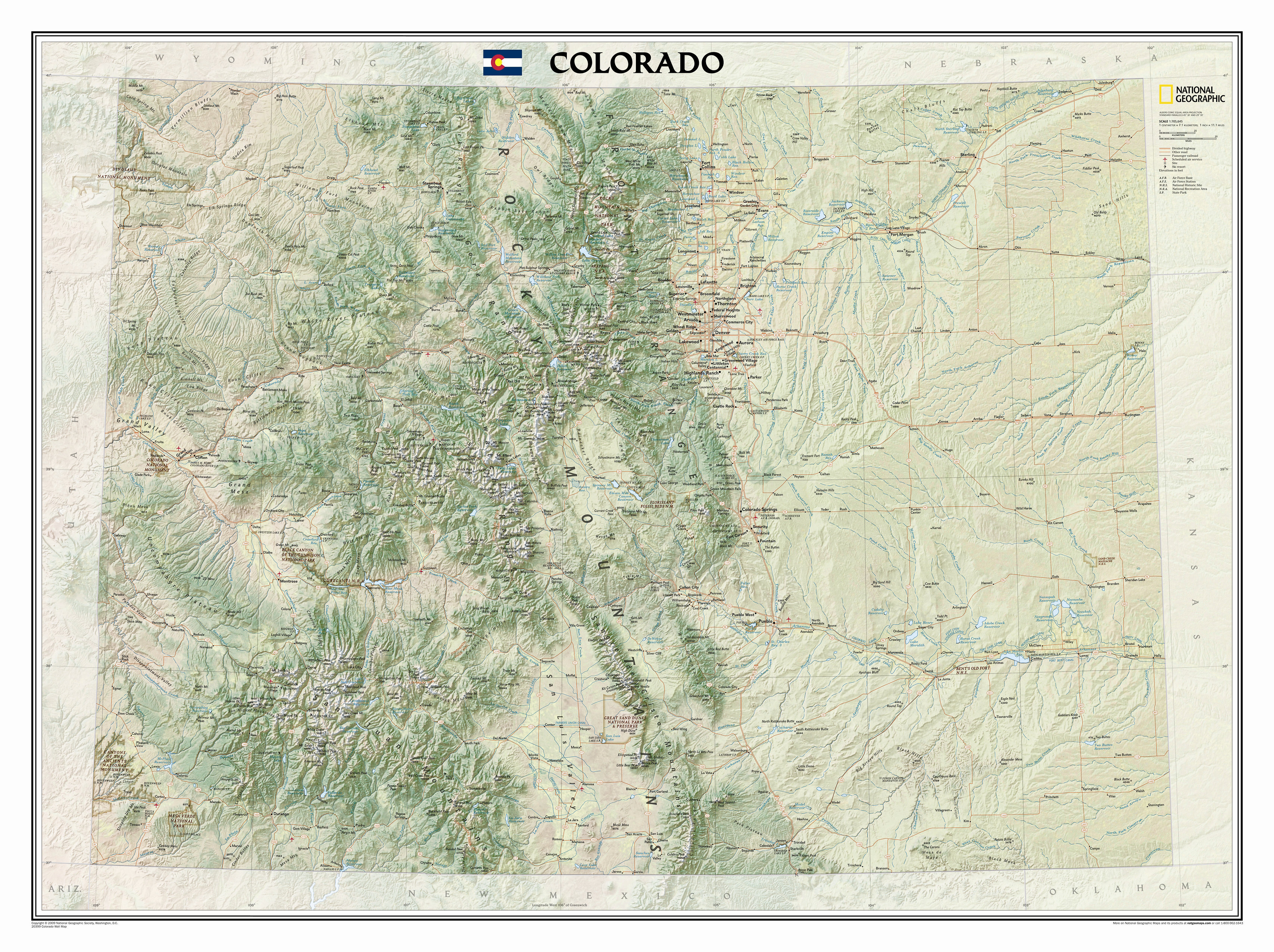 Colorado State Land Map National Geographic Maps Colorado State Wall Map & Reviews | Wayfair