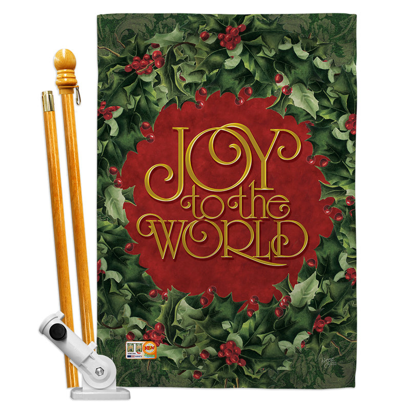 Breeze Decor Joy To The World Wreath Wonderland Impressions Decorative 2 Sided Polyester 40 X 28 In Flag Set Wayfair
