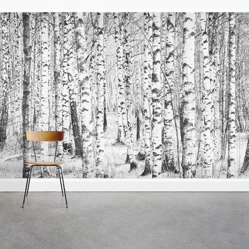 Wallums Wall Decor Snow Covered Birch Tree 8' x 144" 3 ...