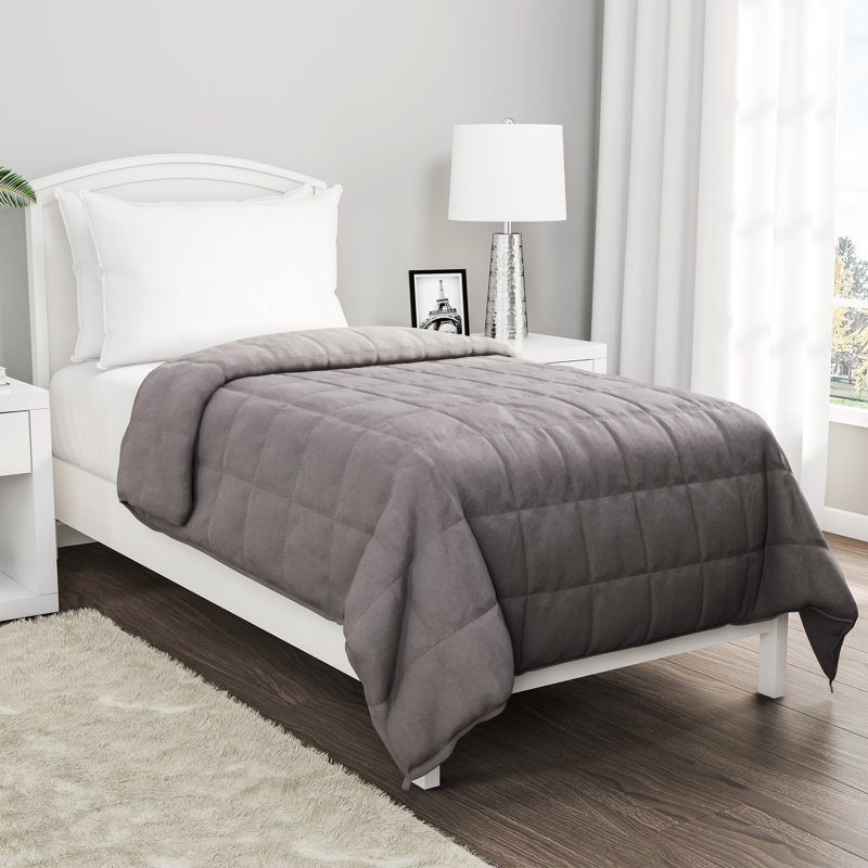 Lavish Home Grey Weighted Blanket 15lbs Size: 80" W x 80" L