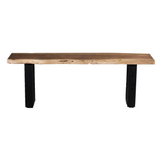 Go to store & view more images Union Rustic Kavya Live Edge Wood Bench