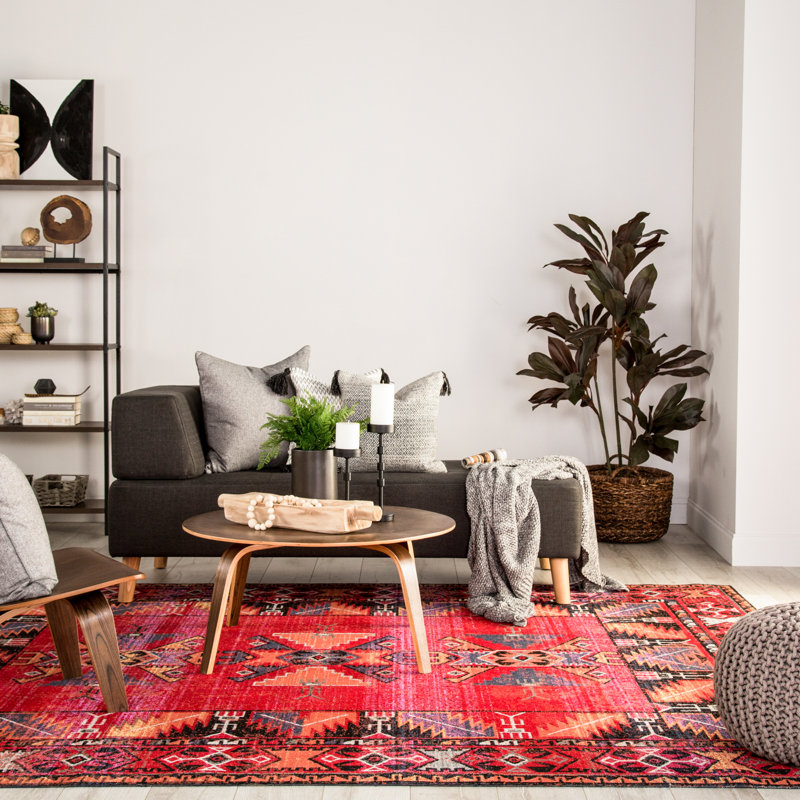 World Menagerie Bewdley Tribal Red Indoor Outdoor Area Rug