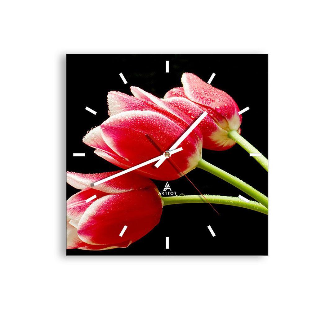 Brayden Studio Analoge Wanduhr Zoya Geräuschlos Größe: 30 cm H x 30 cm B x 0,4 cm T