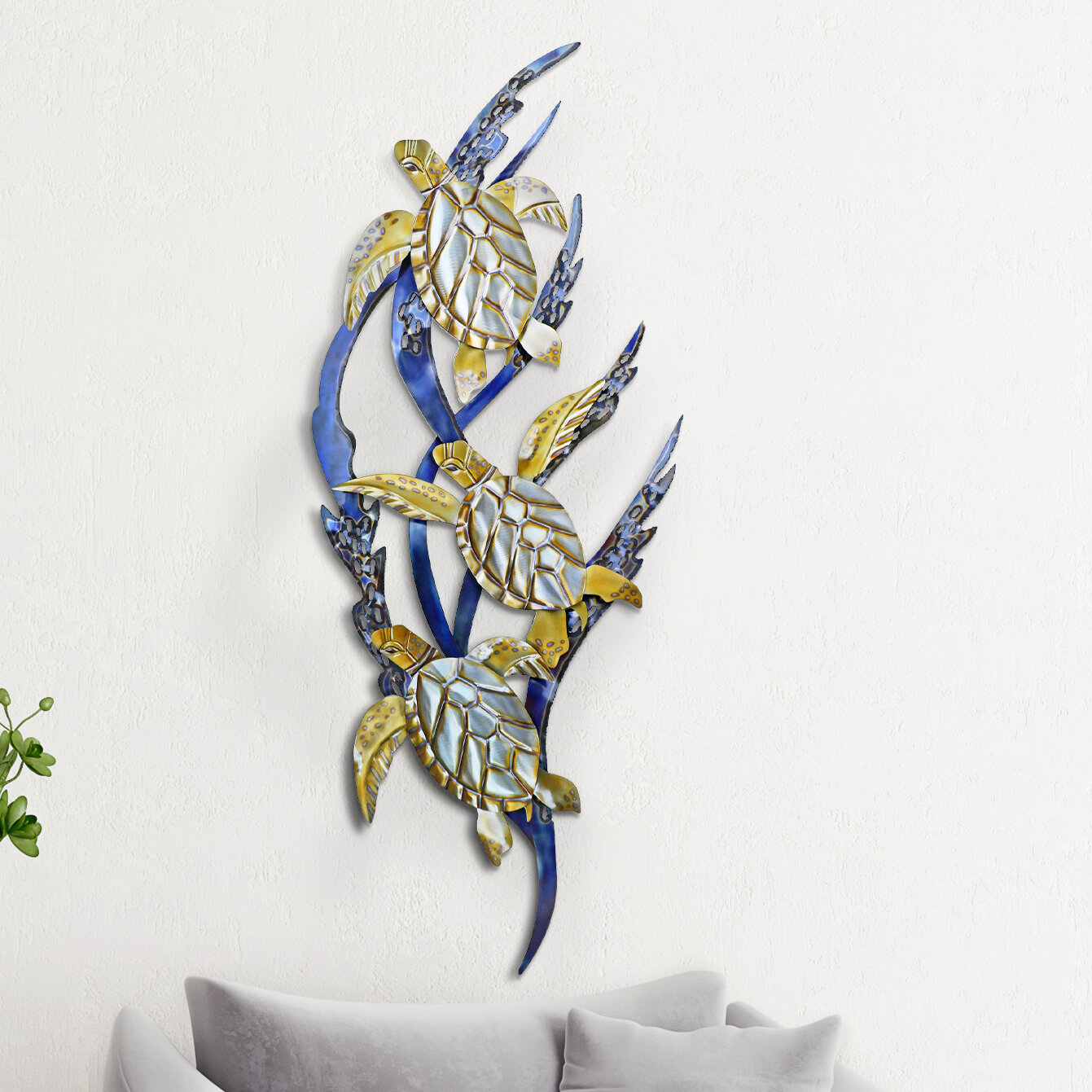 Bay Isle Home Sea Turtles in Kelp Metal Wall Décor & Reviews | Wayfair