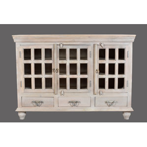 Brea 3 Drawer 3 Door Glass Sideboard by Taran De..