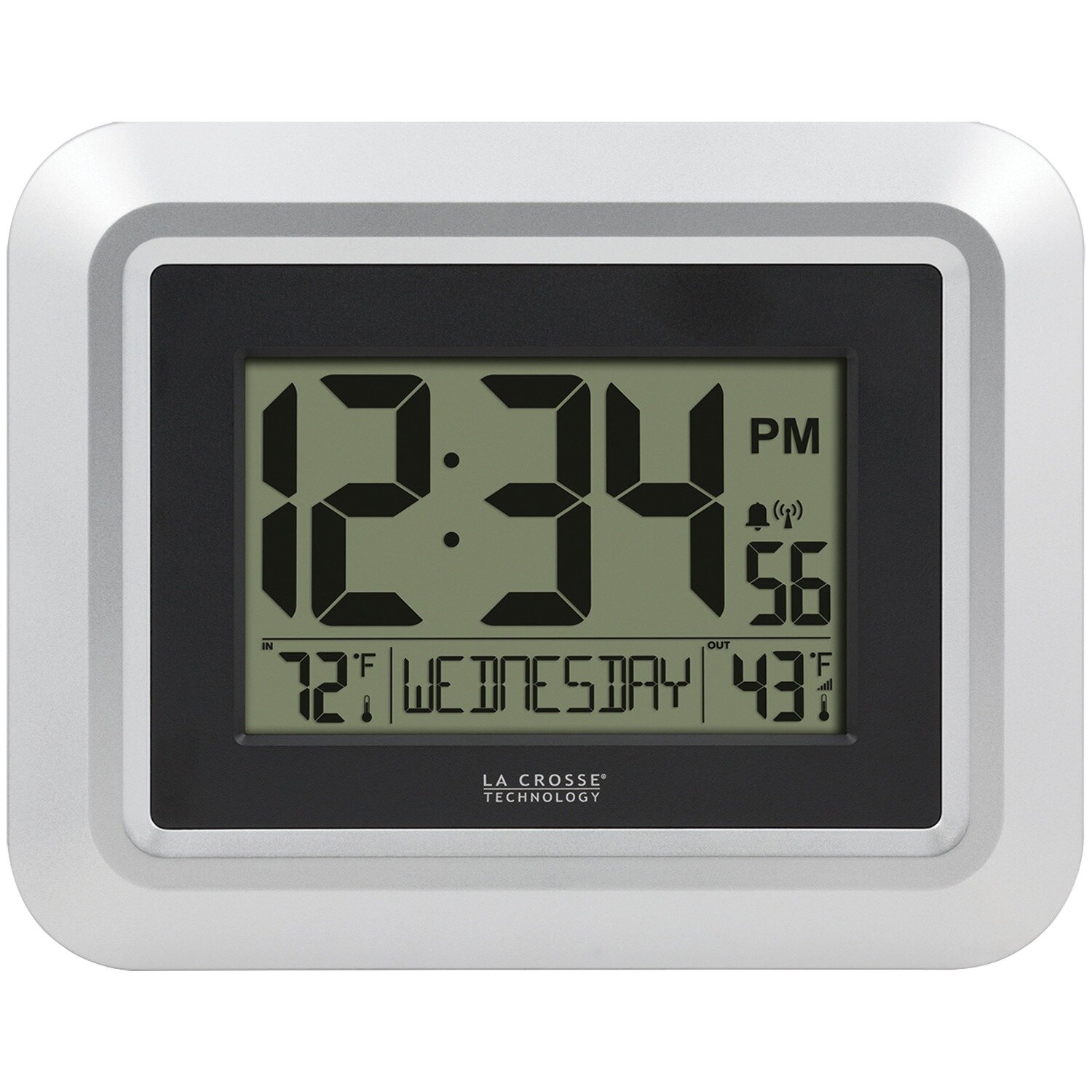 Details about   La Crosse Technology Atomic Digital Wall Clock W/ Indoor Outdoor Temperature NEW 