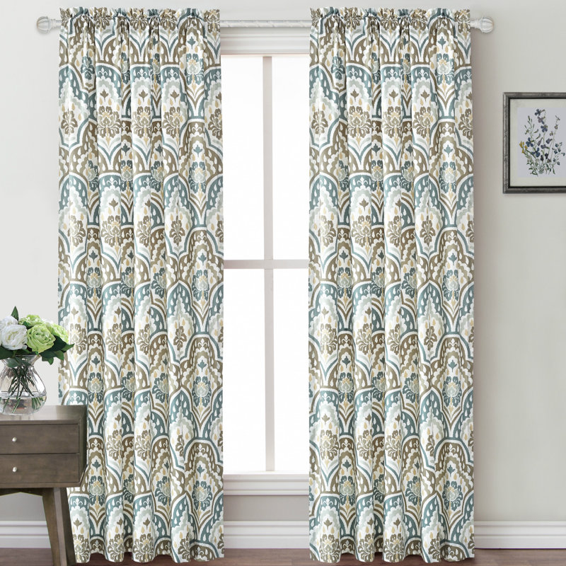 Andover Mills Sunnydale Ikat Microfiber Room Darkening Rod Pocket