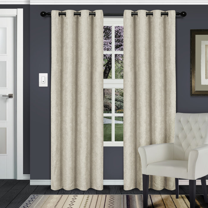 Orren Ellis Blakeley Geometric Blackout Thermal Grommet Curtain