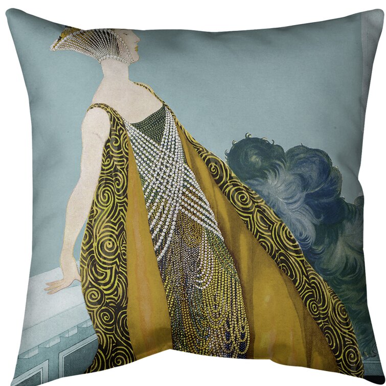 art nouveau floral tile cushion cover accessories home decor 