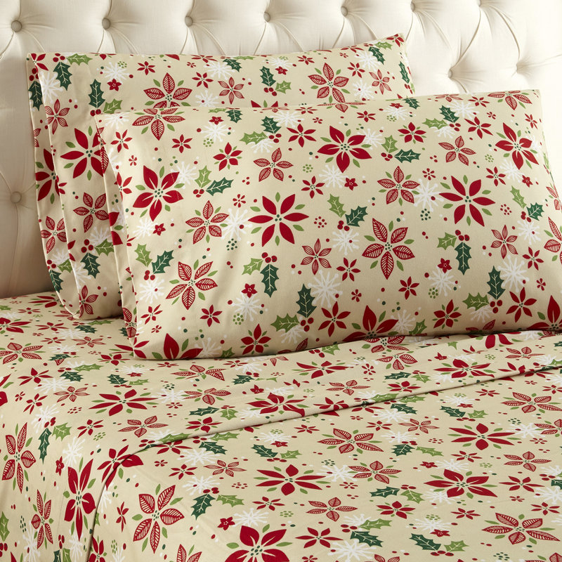 Alcott Hill Buckley Floral Microfiber Flannel Sheet Set Reviews Wayfair