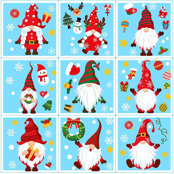 Merry Christmas GEL Sticker Window Clings Red & Green Ho Ho Ho 