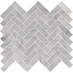 Herringbone Marble Tile You Ll Love Wayfair Carrara Herringbone 1 X 3 Marble Mosaic Tile In White