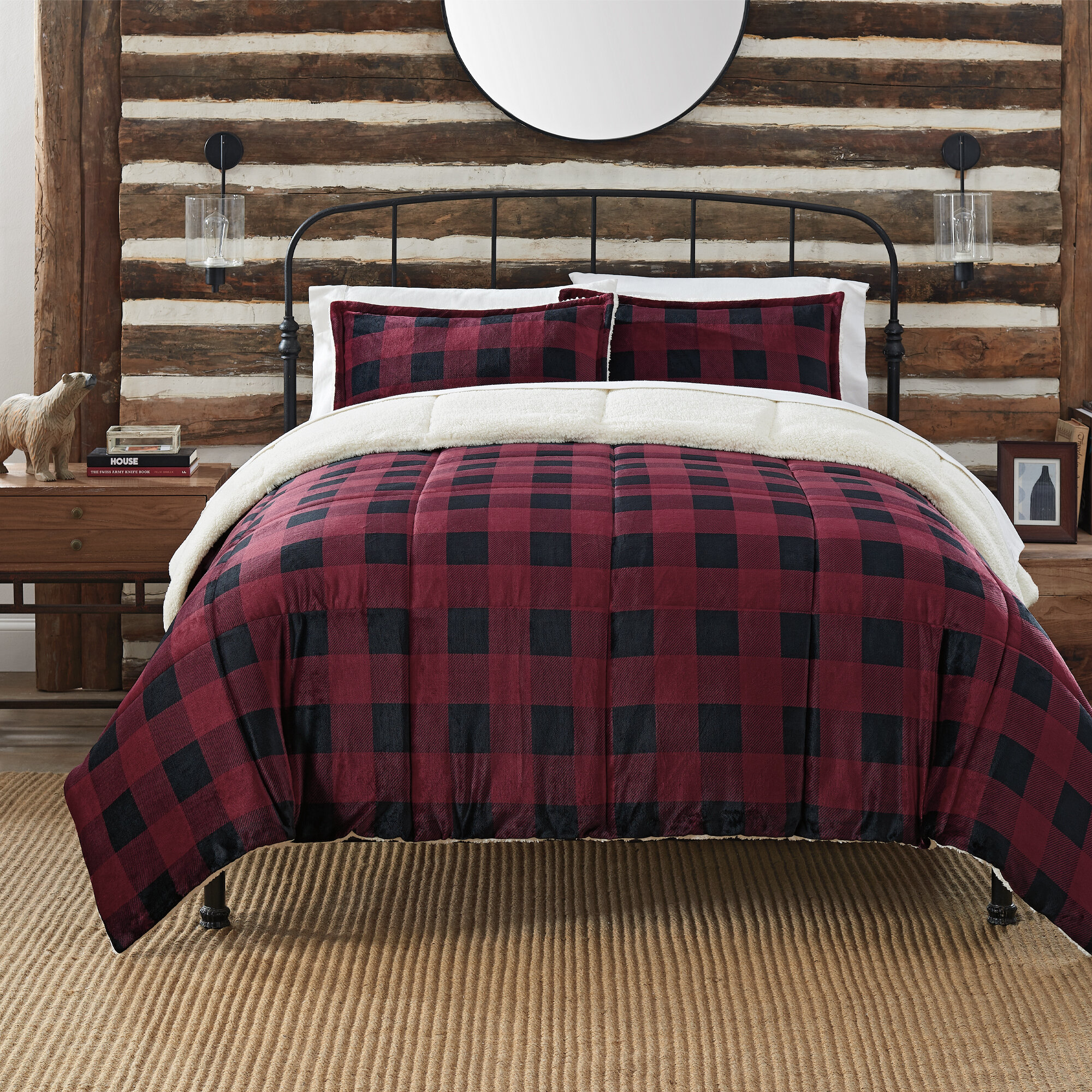 Serta Cozy Plush Buffalo Plaid Comforter Set Reviews Wayfair