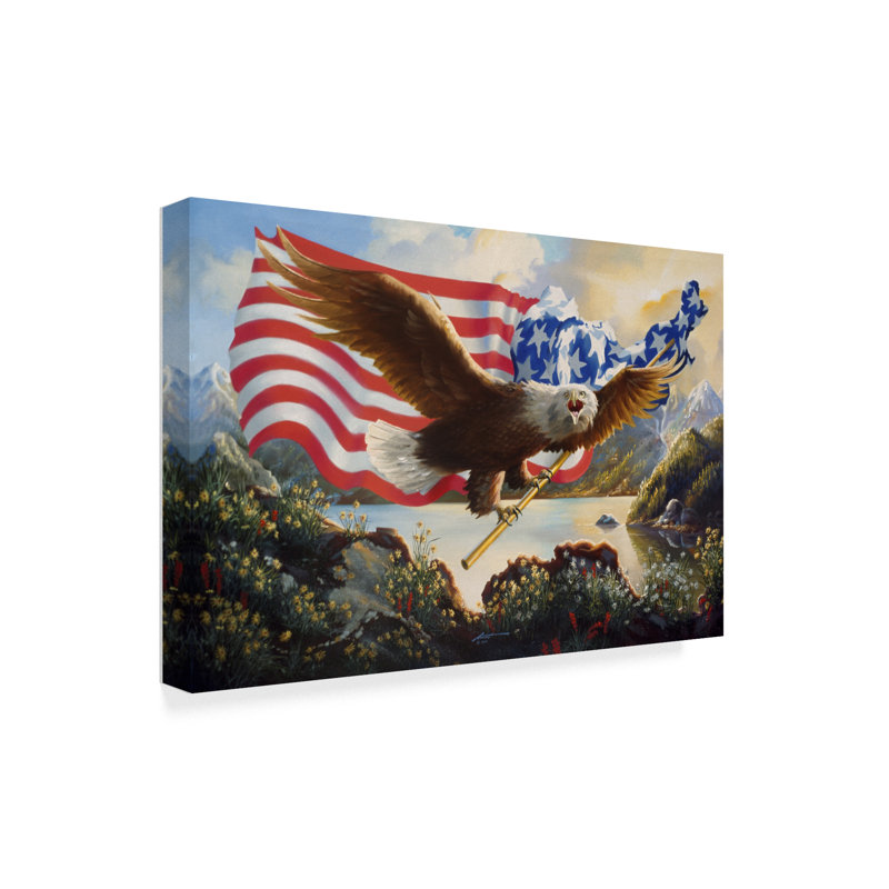 Trademark Art Eagle Usa Acrylic Painting Print On Wrapped Canvas