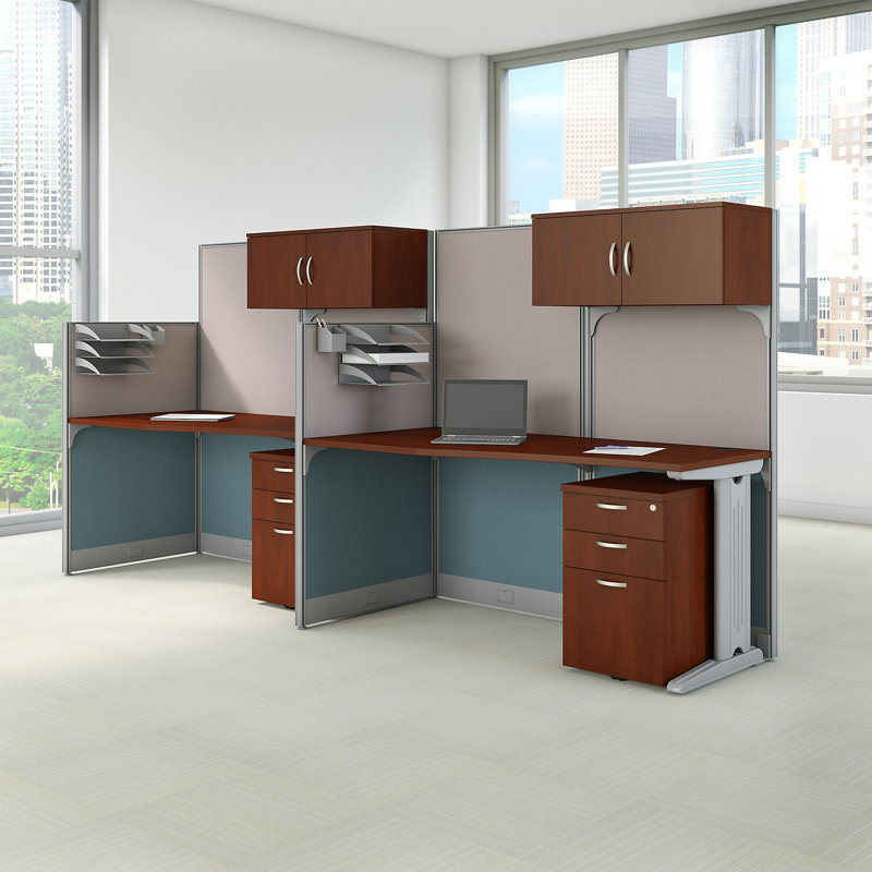 Bush Business Furniture 2 Person Workstation 6 Piece Desk Cubicle