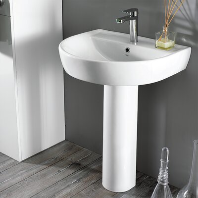 Bella Ceramic 32 Pedestal Bathroom Sink With Overflow Cerastyle By