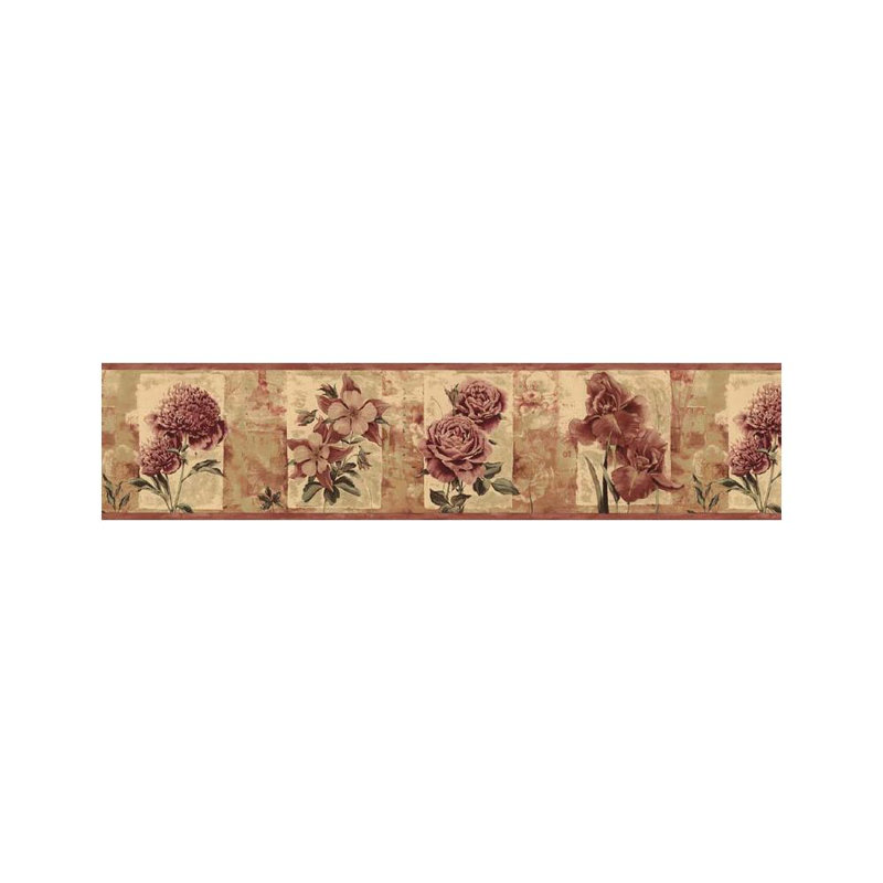 >Fleur De Lis Living Amora Roses 15 L X 7 W Wallpaper Border Wayfair