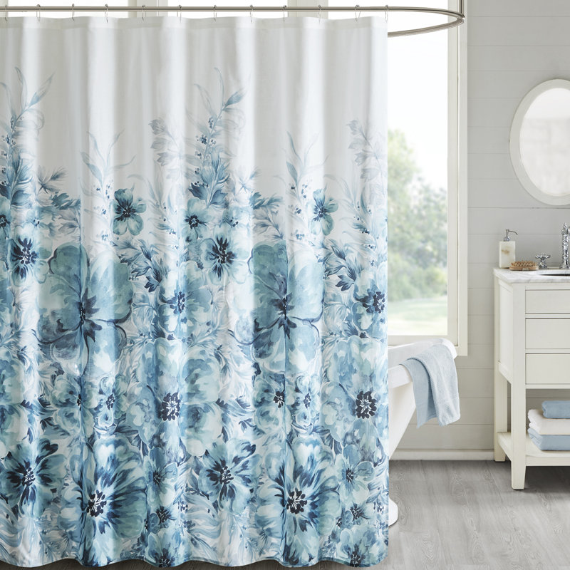 Floral Shower Curtain Teal