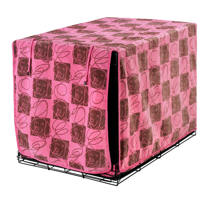 pink dog crate covers