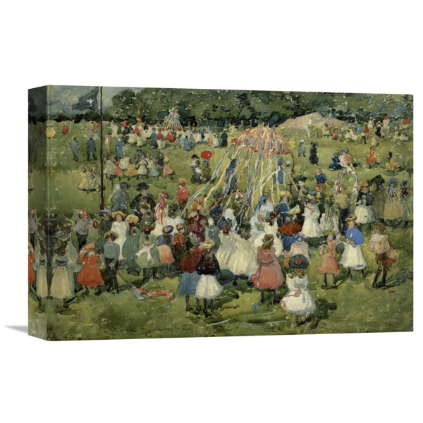 Global Gallery May Day Central Park By Maurice Brazil
