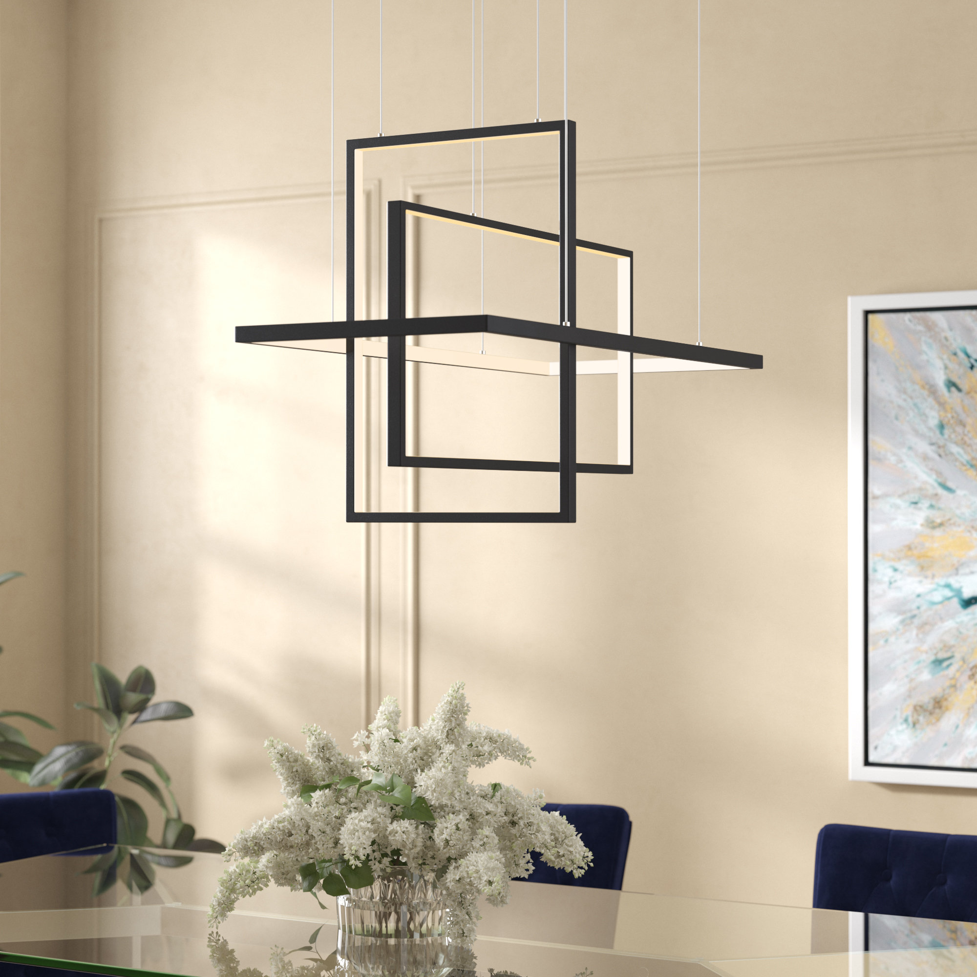 Orren Ellis Lancashire 3 Light Led Unique Statement Geometric Chandelier Reviews Wayfair