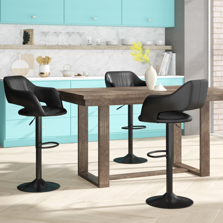 Orren Ellis Iva Swivel Adjustable Height Bar Stool & Reviews Wayfair.ca