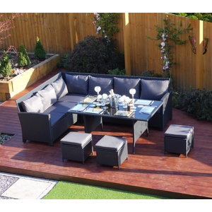 9-Sitzer Ecksofa-Set aus Rattan mit Polster von ..
