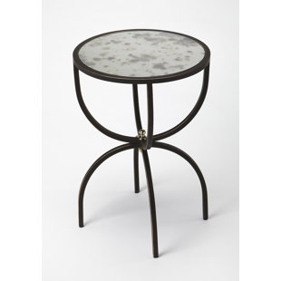 Taraska Metal and Mirror End Table by Ivy Bronx