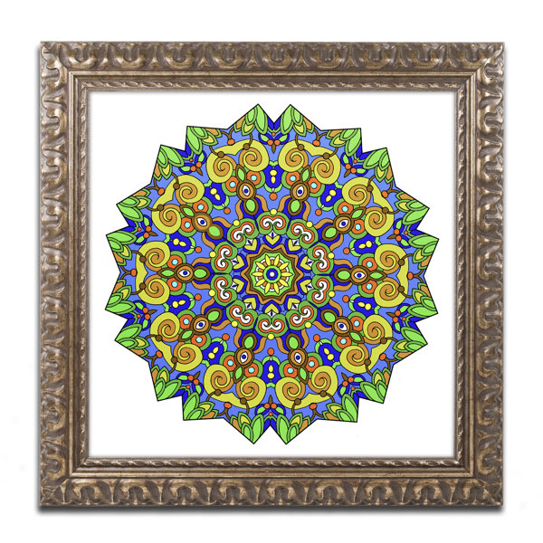 Trademark Art Colorful Calming Mandala Framed Graphic Art On Canvas Wayfair