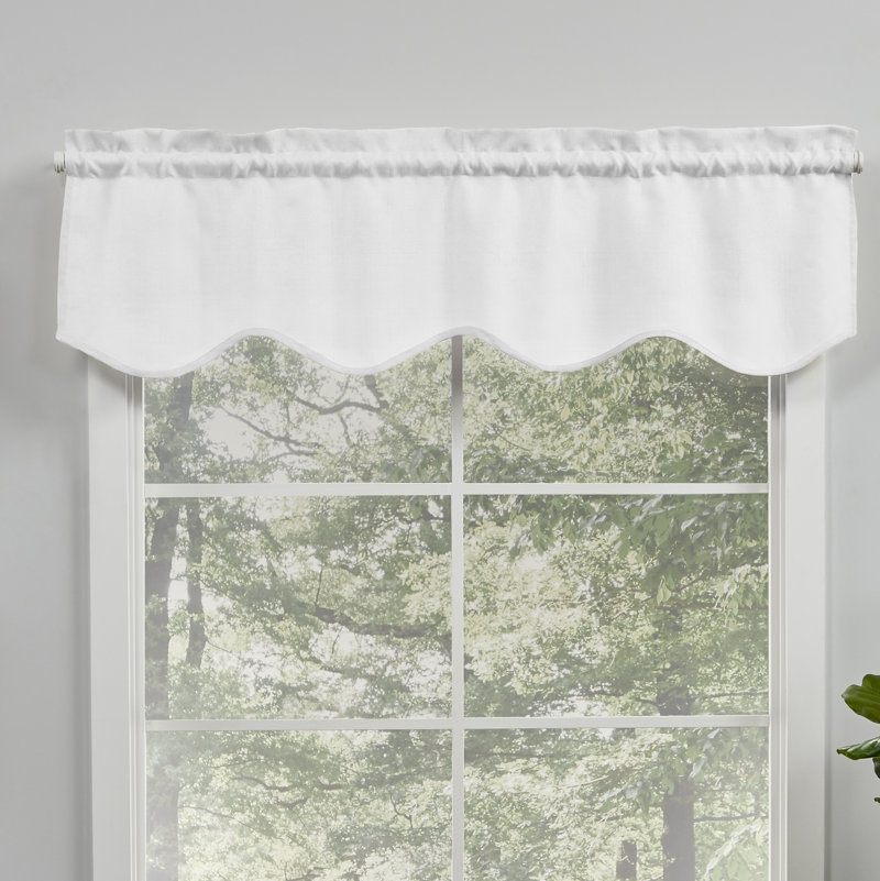 Exclusive Home Loha Light Filtering Rod Pocket Scalloped Valance Color: White