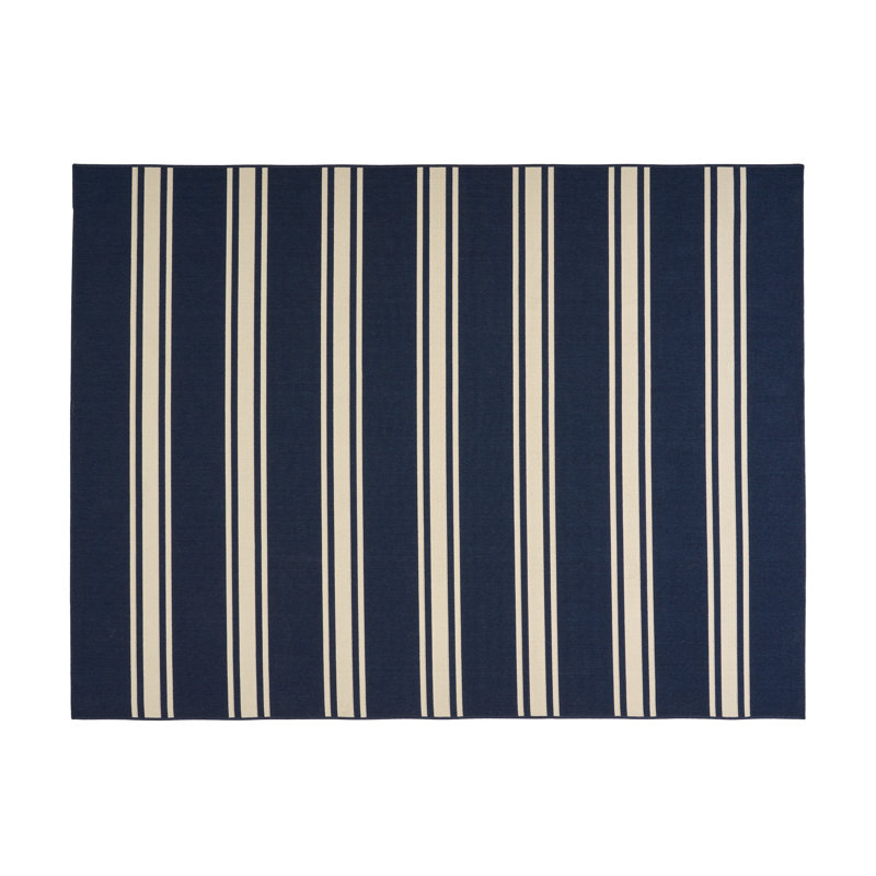 Breakwater Bay Nikhil Navy Stripe Area Rug Wayfair