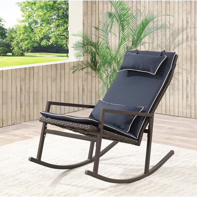 Longshore Tides Tremberth Outdoor Rocking Chair With Cushion