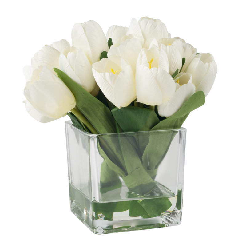 Tulip Floral Arrangement in Glass Vase