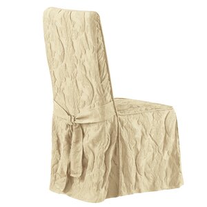 Matelasse Damask Long Chair Slipcover