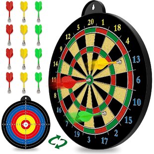 1 Set Magnetic Dart Board Game Double-sided Reversible Dart Toy for Home 
