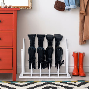 Ebern Designs 6 Pair Metal Boot Shoe Rack | Wayfair