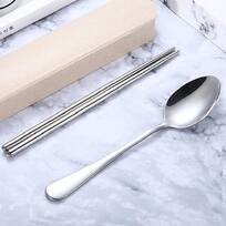 Portable Stainless Steel Chopsticks With Case Lunch Camping Tableware Food Stick