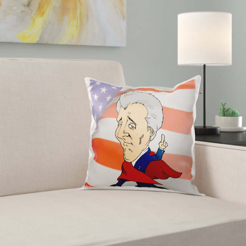 East Urban Home President Andrew Jackson With American Flag Pillow