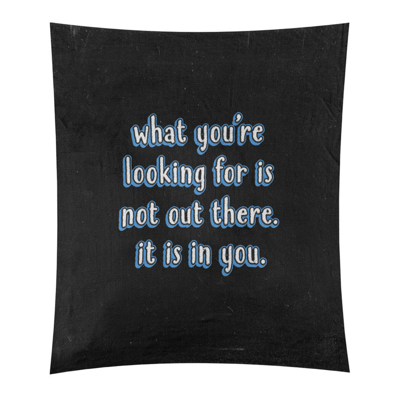 East Urban Home Polyester Self Confidence Quote Chalkboard Tapestry Wayfair