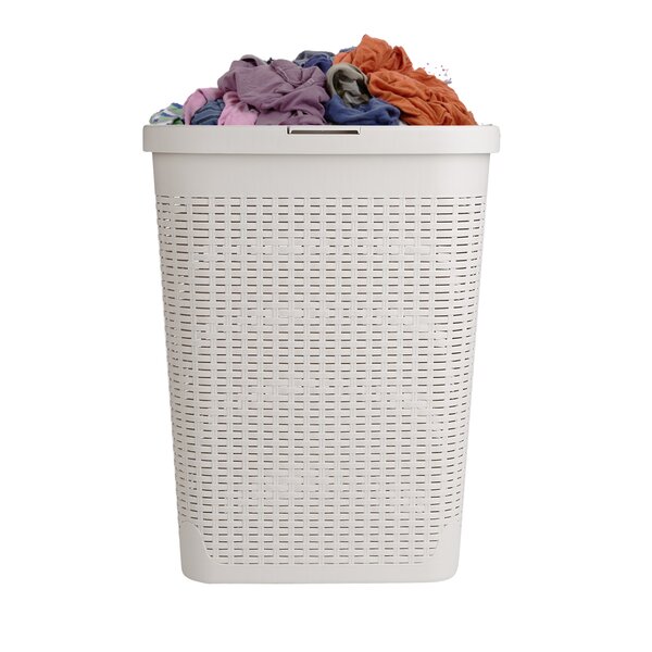 white slimline laundry basket