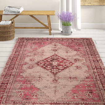 World Menagerie Bilaal Oriental Blush Garnet Area Rug Reviews Wayfair