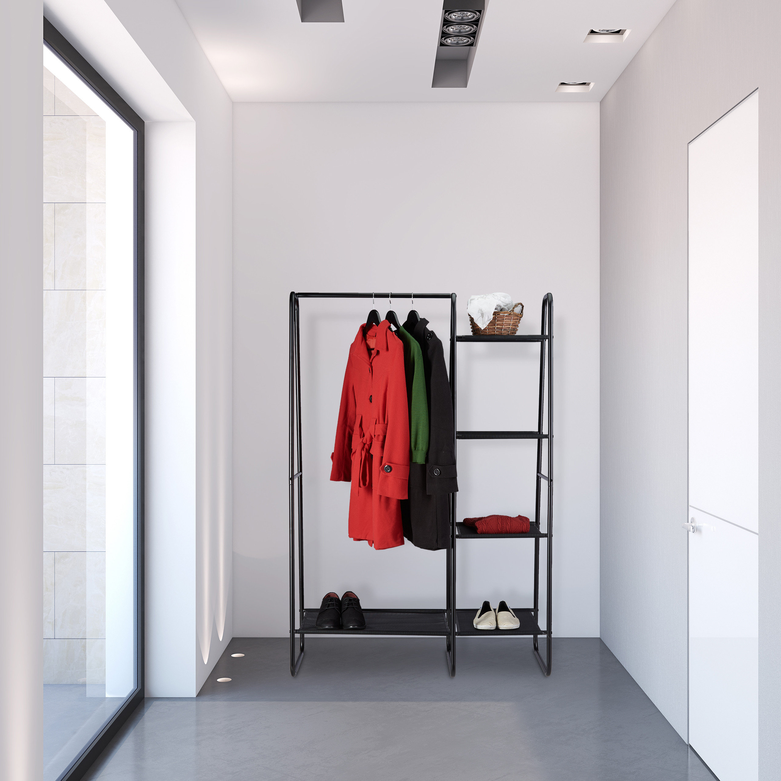 hallway clothes rail