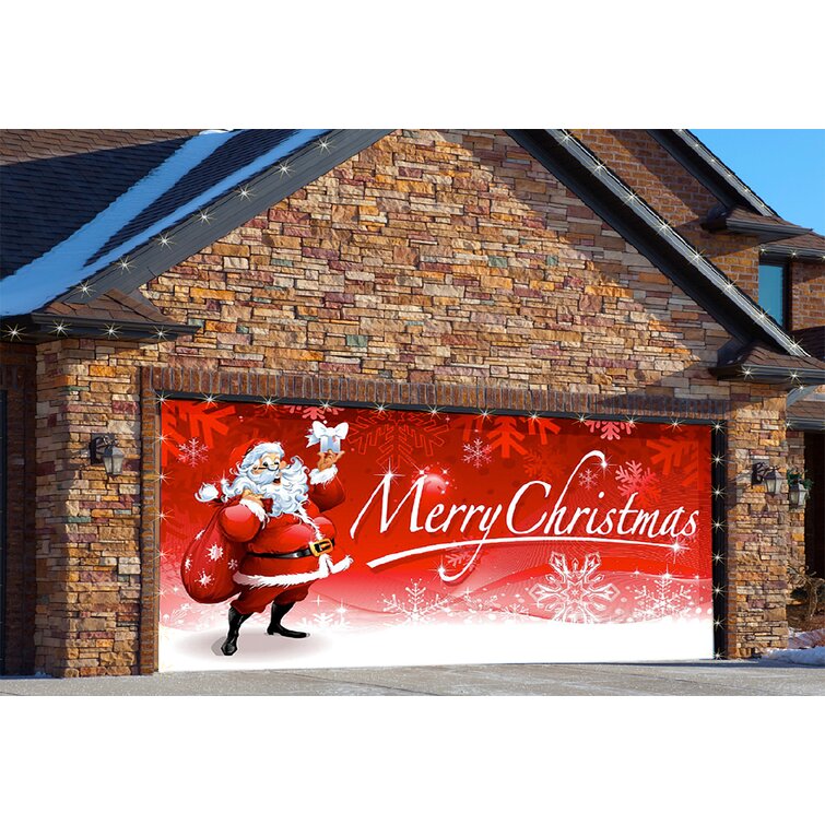 The Holiday Aisle® Santa's Merry Christmas Garage Door Mural & Reviews ...