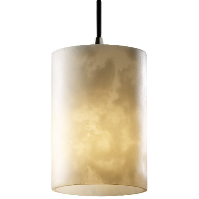 Orren Ellis Clouds 1 Light Pendant In Cylinder With Flat Rim Wayfair
