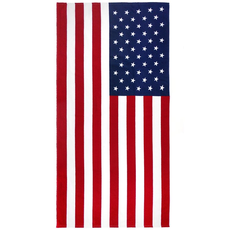 Raainhao Bald Eagle and American Flag USA Beach Towel Oversized Absorbent Beach Mat for Gym Cool Microfiber Polyester