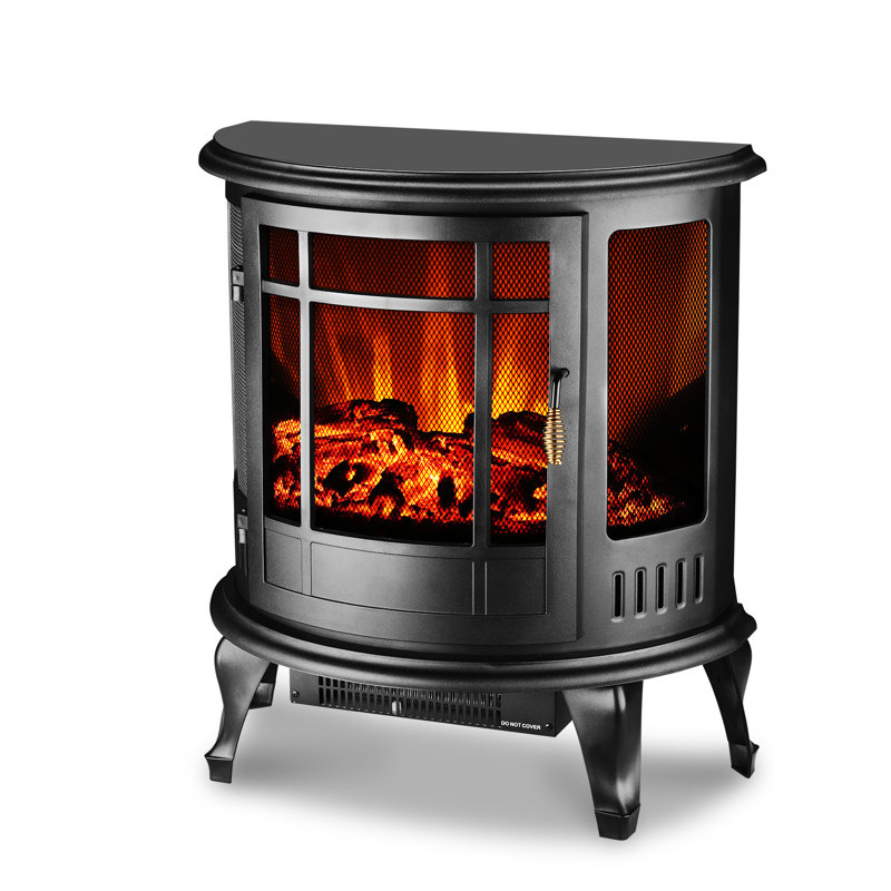 Ainfox 1 500 Watt Electric Fan Cabinet Heater With 3d Log And Fire Effect Reviews Wayfair