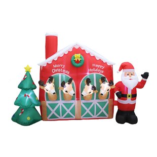 Outdoor Christmas Decorations with Led Lights Lawn and Garden LIGHTSHINE Arcylic Christmas Decor Santa Claus and Reindeer on The Sleigh for Porch Solar Christmas Yard Stakes 2 Modes