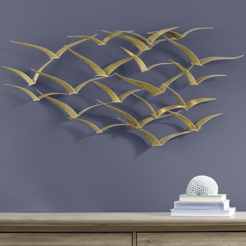 Beachcrest Home Beautiful Patterned Metal Flocking Birds Wall