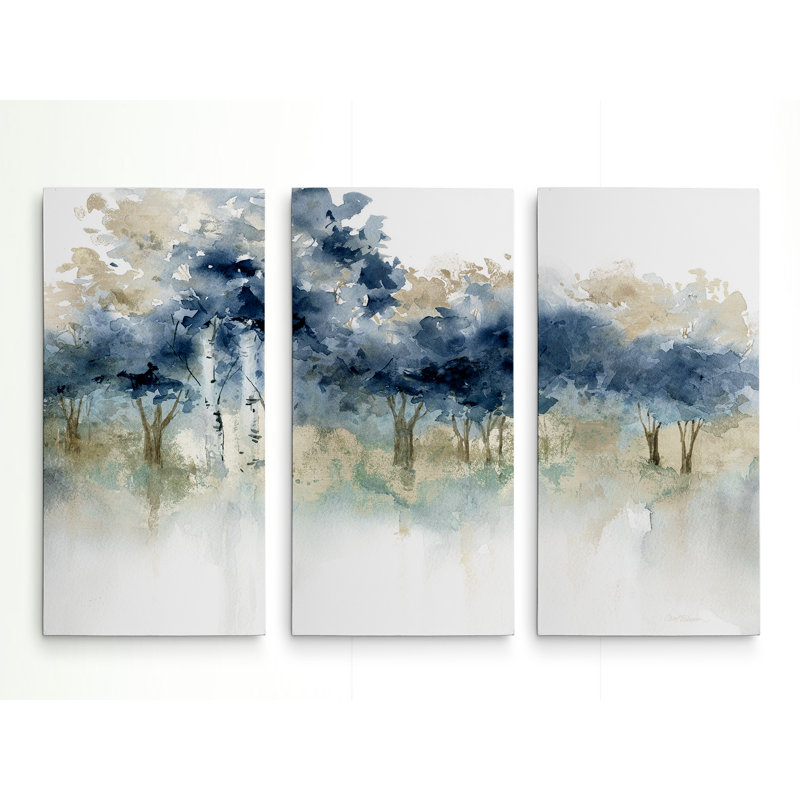 Alcott Hill Waters Edge I 3 Piece Acrylic Painting 3 Piece