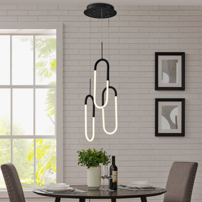 1 - Light Unique/Statement Modern Linear LED Chandelier